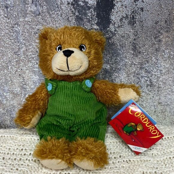 NWT YottoyTeddy Bear 9" Brown Plush Green Corduroy Overalls 2011 Stuffed Animal - Picture 3 of 8